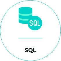 SQL icon representing proficiency in Structured Query Language for database management.